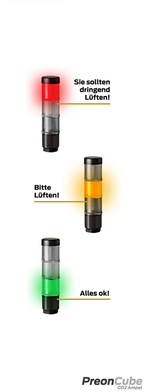 VIRTENIO PreonCube CO2 Ampel App Handlungsempfehlung